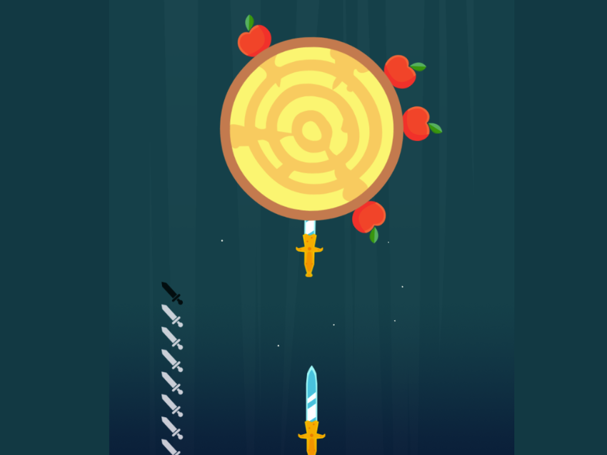 Launch knives to the wood and get apples in Knife Hit.