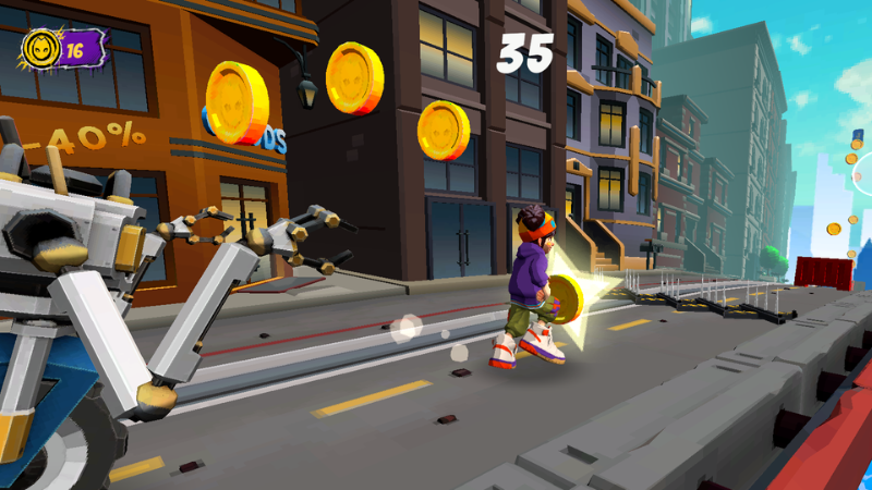 Avoid obstacles, escape from the robot, and collect coins are top missions in Rush Line.